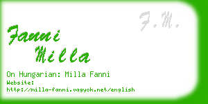 fanni milla business card